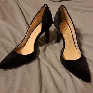 Jessica Simpson black suede pumps